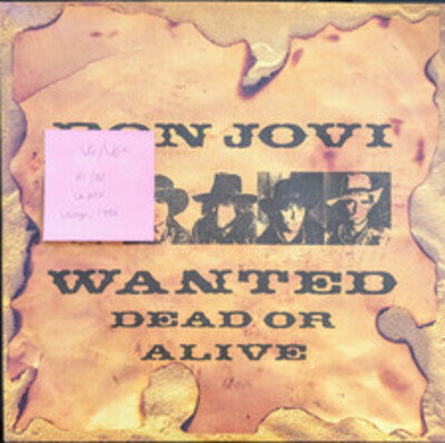 Bon Jovi Wanted Dead Or Alive Vinyl Record VG/VG+ JOV 112 1987