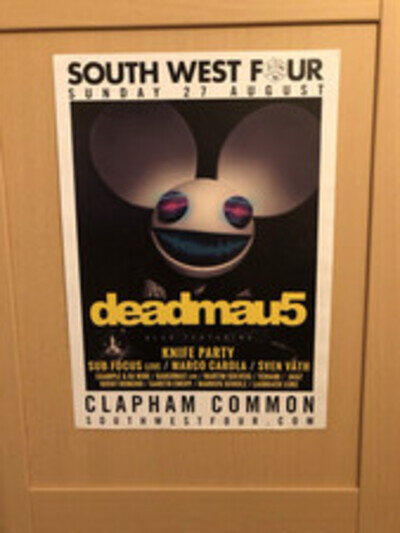 Deadmau5 , Rare Gig/concert Poster / London (2014!)