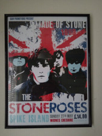 Rare Stone Roses G&M PROMOTIONS SPIKE ISLAND Promotional Poster Made Of Stone