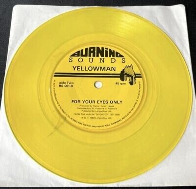 Yellowman & Fathead Divorced! (For Your Eyes Only) 7" Yellow Vinyl VG/VG