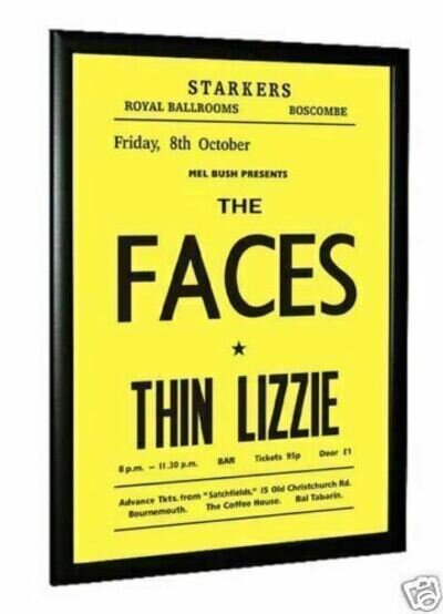 Faces, Thin Lizzy Concert Poster 1971 - 3 Sizes