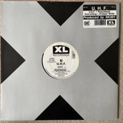 U.H.F. Moby 12” Vinyl, UHF Peacehead, XL Records 1991