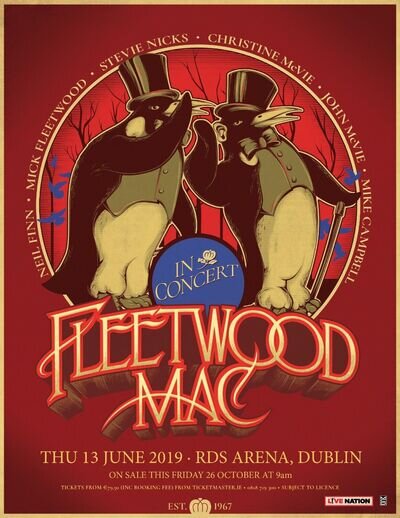 "FLEETWOOD MAC " Dublin 2019 .. Iconic Concert Poster Various Sizes