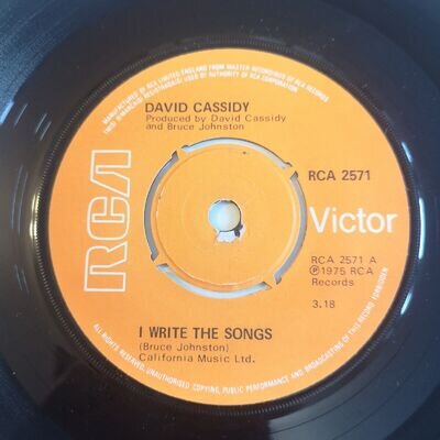 David Cassidy – I Write The Songs - 7" Single - RCA 2571