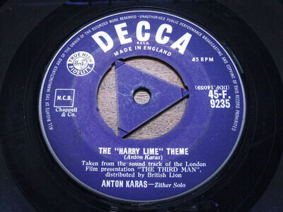 1950 HIT ~ ANTON KARAS ~ Harry Lime-Third Man Theme ~ 1960 TRI ~ NR MINT ~ DECCA