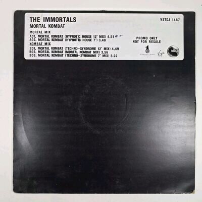 Immortals Mortal Kombat Vinyl Record Promo 12" 1993 Virgin VSTDJ 1487 VG+/VG+