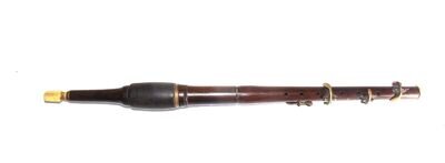 Nineteenth Century Flageolet BONE Mouthpiece Leather Grip Flute 92b