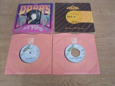 THE DOORS JIM MORRISON 4 X 7" SINGLES in COMPANY & PICTURE SLEEVES