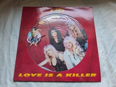 VIXEN LOVE IS A KILLER *SIGNED* 12" PICTURE DISC 1990 RARE MINT