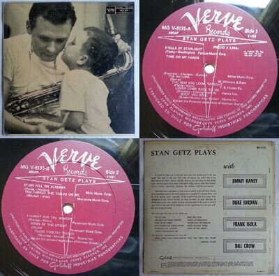 STAN GETZ PLAYS 1957 UNIQ CVR UNIQ ERRORS TOP RARE CHILEAN PRESS! COOL JAZZ SAX!