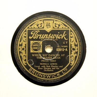 MONICA LEWIS "While We Danced At The Mardi Gras" BRUNSWICK 03915 [78 RPM]