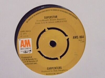 CARPENTERS " SUPERSTAR " Or. UK A & M 7" EX+ COND.