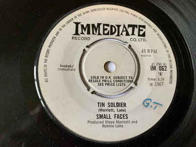 Small Faces, Tin Soldier 7" vinyl, mono 1967