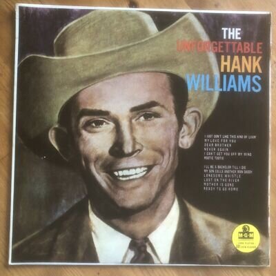 Hank Williams Superb EX The Unforgettable MGM Original MONO LP 1961 MGMC 784