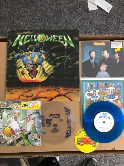Helloween - Vinyl Bundle Joblot Poster Bag Coloured Flexi Disc Rare Heavy Metal