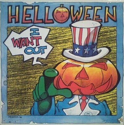 HELLOWEEN I WANT OUT 12" SINGLE BLUE VINYL VG+/VG+