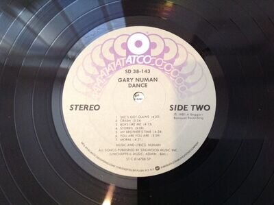Gary Numan, Dance (Vinyl) USA-ATCO Records, gatefold sleeve.
