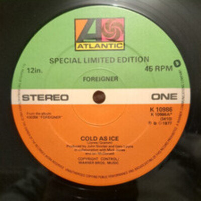 Foreigner - Cold As Ice - 12" Vinyl - Atlantic - K10986