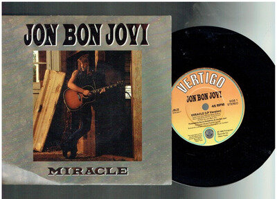 JON BON JOVI MIRACLE 1990 VINYL SINGLE