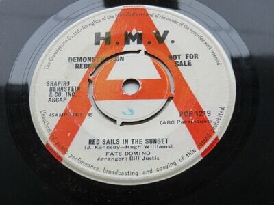 FATS DOMINO 1964 UK DEMO RED SAILS IN THE SUNSET