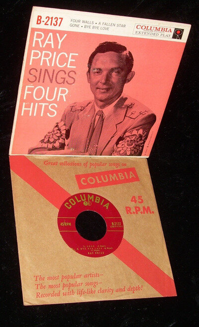 Ray Price 45 EP Columbia B-2137 Sings Four Hits w/ PS Sleeve 1957