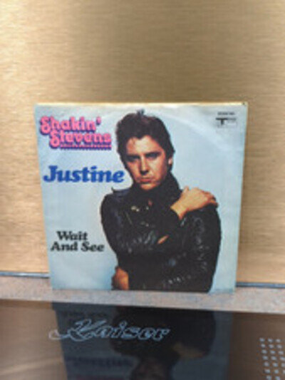 Shakin' Stevens - Justine 7" Vinyl Single Track Records 2094 141 Germany Dinked