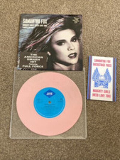 SAMANTHA FOX Naughty Girls (Need Love Too) 2 Track Pink Colour 7” Single In P/S