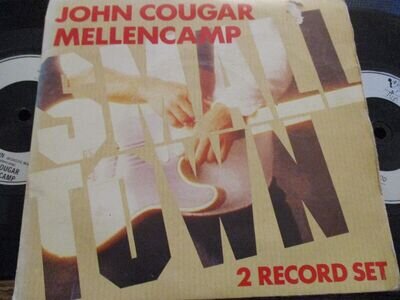 JOHN COUGAR MELLENCAMP "Small Town" UK 2 x 7" in G/F Pic Sleeve - Riva JCMDP 5