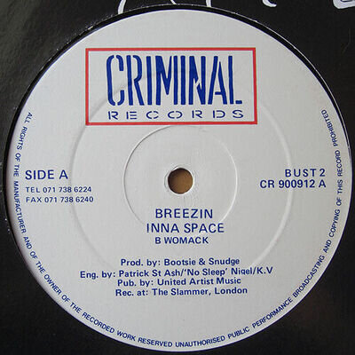 'Inna Space - Breezin' / Breathless' 12" Funk, Soul, Future Jazz VG+/VG+