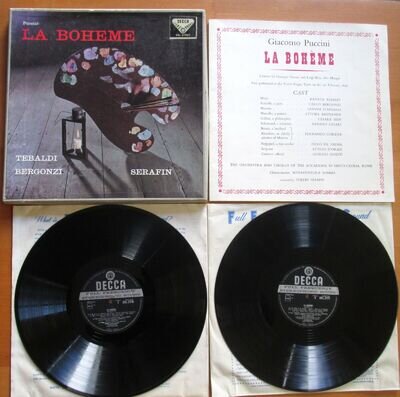 SXL 2170/1 ED1 Puccini La Boheme Tebaldi Bergonzi Serafin 2LP Decca 1st WBG