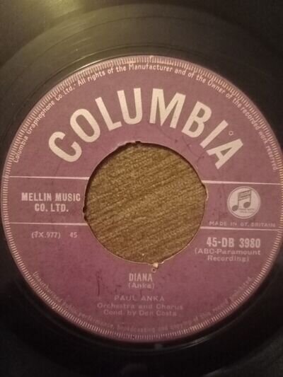 PAUL ANKA DIANA OG UK 1957 COLUMBIA 7" 45 45-DB 3980