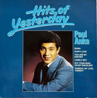 Paul Anka - Hits of Yesterday LP 1983 (VG/VG) .