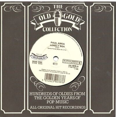 PAUL ANKA - 'LONEL BOY/PUT YOUR HEAD ON MY SHOULDER (1980 7'' 45/OLD GOLD)