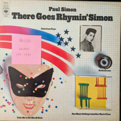 Paul Simon There Goes Rhymin' Simon Vinyl Record VG/VG CBS69035 1973
