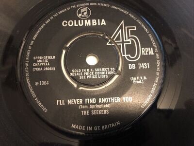 The Seekers - I'll Never Find Another You 7" Vinyl Single Record