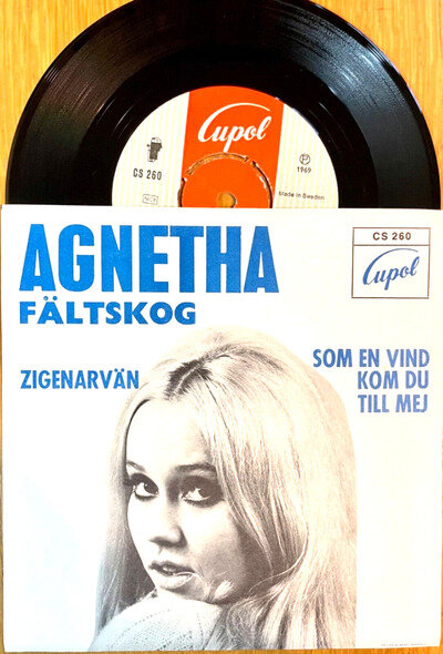 AGNETHA FALTSKOG 1969 ORIGINAL SWEDISH PS 7" SINGLE ZIGENARVÄN BEFORE ABBA