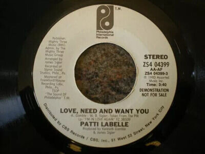 Patti Labelle - Love, Need And Want You 1983 7", Single, Promo ZS4 04399 Very G