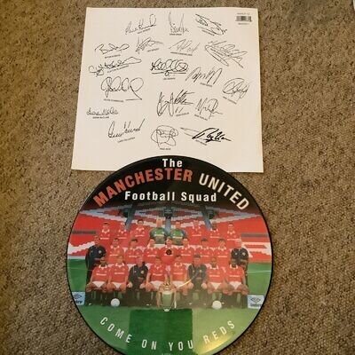 MANCHESTER UNITED FOOTBALL TEAM-come on you reds-12” PICTURE DISC-autographs