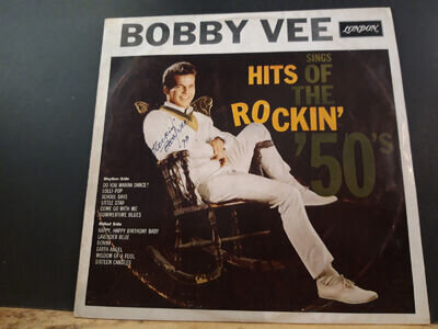 BOBBY VEE Singes Hits Of The Rockin' '50s LP Australian Signed by Bobby !