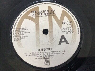 Carpenters There's a kind of hush all over the world 7" vinyl single record