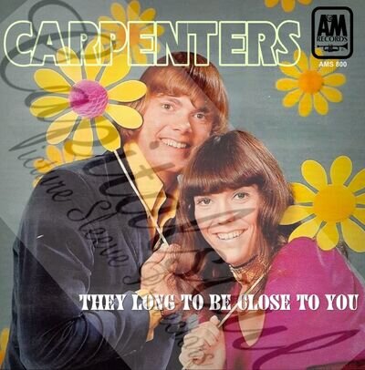 70S SOFT ROCK POP A&M CARPENTERS THEY LONG TO BE CLOSE TO YOU PICTURE SLEEVE