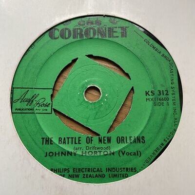 JOHNNY HORTON - THE BATTLE OF NEW ORLEANS - 1959 CORONET NEW ZEALAND PRESS