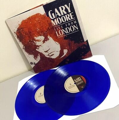 Gary Moore - Live From London 2 x BLUE COLOURED LP Vinyl Gatefold Record Album