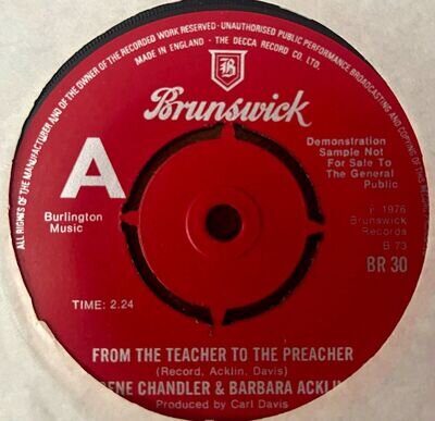 PROMO - Gene Chandler/Barbara Acklin-From The Teacher To The Preacher, BR 30, UK