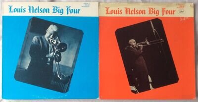 Louis Nelson Big Four●2 x USA JAZZ Vinyl LP's● Volume 1 & Volume II ●Play Tested