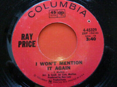 Ray Price Kiss The World Goodbye 7" Columbia 445329 EX 1960s US pressing, Kiss T