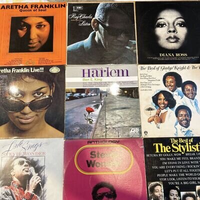 Vinyl Record Job Lot - 9 Records Soul Motown Aretha Franklin Ray Charles Etc (2)
