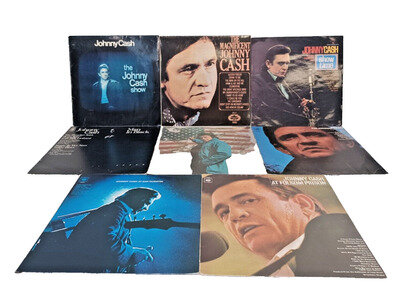Johnny Cash 12" Vinyl Bundle X8 Used Untested - Mixed Titles B93 B184