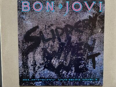 BON JOVI SLIPPERY WHEN WET 1986 Original UK 1st Press "Vertigo" LP VG/VG