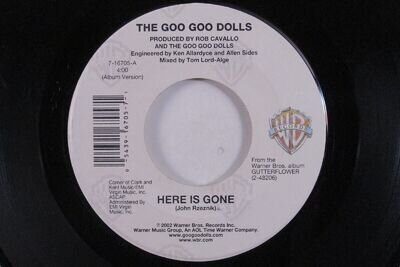 Rock 45 GOO GOO DOLLS Here Is Gone WARNER BROS with jukebox tag HEAR d